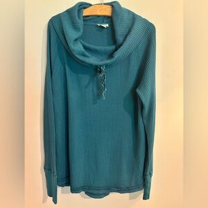 Sundance Waffle Thermal Cowl neck pull over